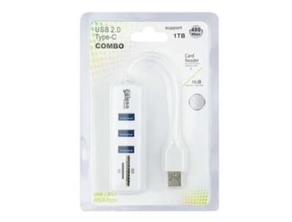 Leitor de Cartões Usb 5 em 1 Combo Cr5 Branco