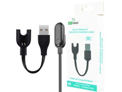 Cabo de Carga Compatível para Mi Band 3 New Sience M3 Preto