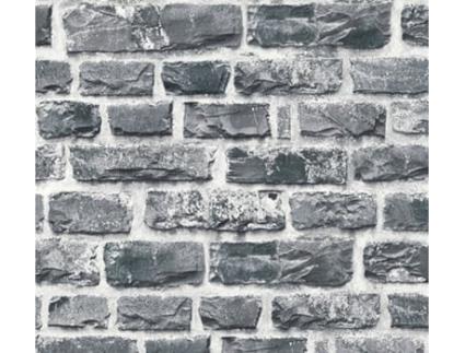 Papel de Parede A.S. CRÉATION (53 cm x 10,05 m - Tecido - Cinzento)