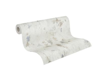 Papel de Parede LIVINGWALLS (53 cm x 10,05 m - Tecido - Branco)