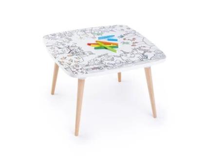 Mesa LES DRÔLES DE BOUILLES Madeira - 60 x 60 x 40 cm)
