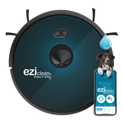 Eziclean Connected Electric Mop ® Aqua Connect X650 Vacuum Cleaner Robot Preto