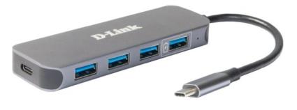 HUB D-Link USB-C para 4 Portas USB 3.0 com Power Delivery