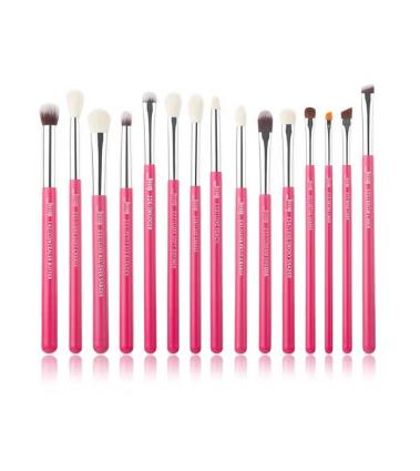 Jessup Beauty - Conjunto de pincéis 15 pcs - T197: Rose Carmin/Silver