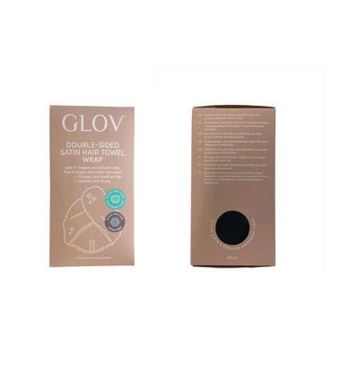 GLOV - Toalha Turbante Cetim e Tecido - Preto