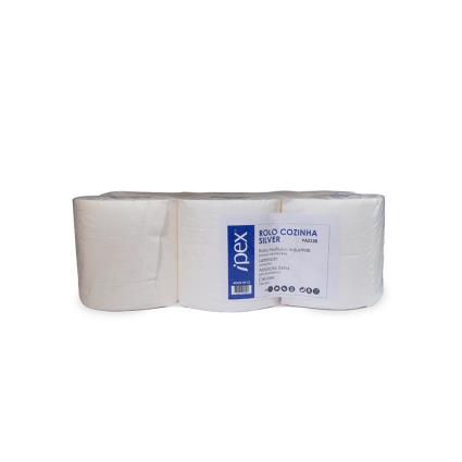 IPEX Rolo de Cozinha Industrial, Folha Dupla, 90 m, Branco, Pack de 6 Rolos