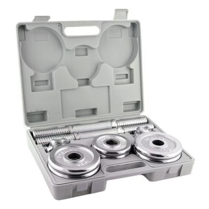 Halteres em Uma Mala Chrome Hms 2x7,5kg Stc15