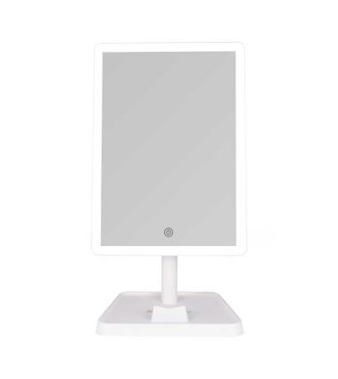 MQBeauty - Espelho de maquilhagem recarregável com iluminação LED regulável - Branco