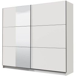 Roupeiro de portas de correr SIERRA com espelho Branco Mate 240 cm