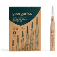 Escovas interdentais de madeira de faia - 3 6 unidades - Georganics
