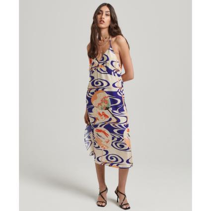 Superdry Vintage Midi Halter Slip Dress Colorido XL Mulher