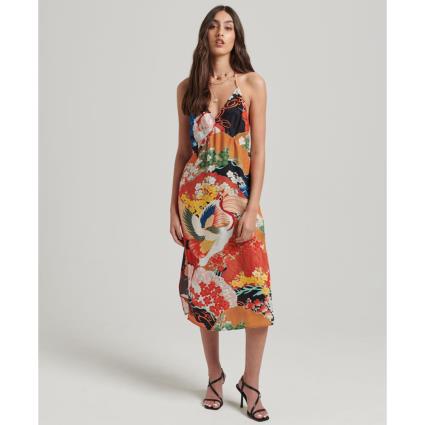 Superdry Vintage Midi Halter Slip Dress Colorido L Mulher