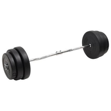 vidaXL Barra curl com discos 90 kg