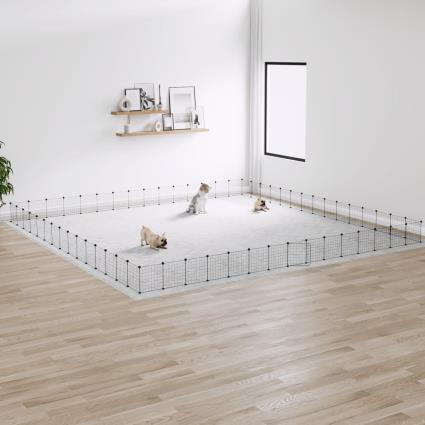 vidaXL Gaiola p/ animais de 60 painéis c/ porta 35x35 cm aço preto