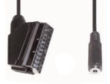 Cabo de Áudio E+P (SCART - Jack 3.5mm - 10 cm - Preto)