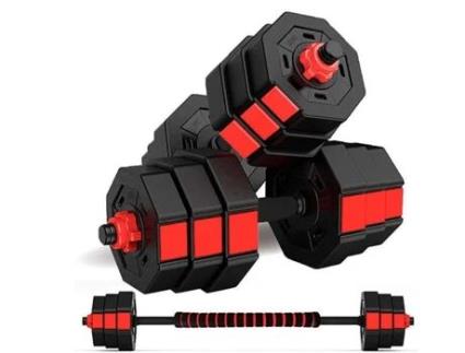 Conjunto de Halteres FITNESS TECH 2 em 1 Octogonal (20 kg)