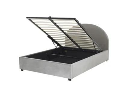Cama BELIANI Vaucluse (214 x 154 x 112 - Veludo - Cinzento)