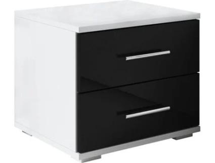 Mesa de Cabeceira MÓVEIS BONITOS Beatriz (Branco e Preto - Melamina - 40x40x35 cm)