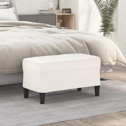 vidaXL Banco 70x35x41 cm couro artificial cor creme