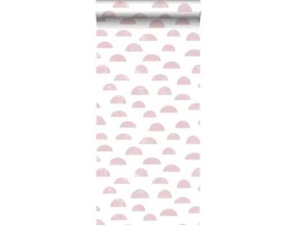 Papel de Parede ESTAHOME (0,53 x 10,05 m - Tecido - Rosa)