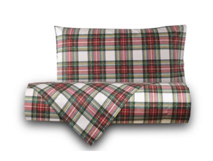 Conjunto de Edredão SMARTDECOHOME de 2 Peças 100% Algodão Cama de 90cm Tartan Blanco