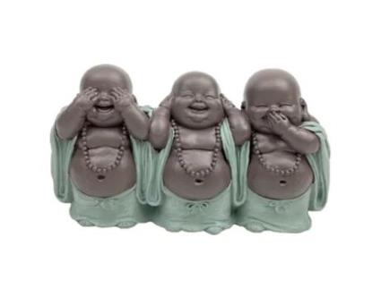Figura Decorativa ZEN'LIGHT 3 Budas com Riso