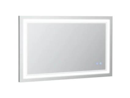 Espelho de Parede KLEANKIN Com Luz Led 3 Luzes Ajustáveis e Moldura de Aluminio (100x60cm)