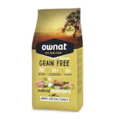 Ownat Junior Prime Grain Free Frango e Peru ração para cães