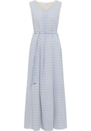 usha WHITE LABEL Vestido  azul claro / branco lã