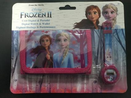 Conjunto Carteira + Relógio Digital Frozen 2