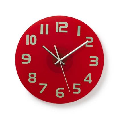 Relógio De Parede Circular 30 Cm Diâmetro Vermelho
