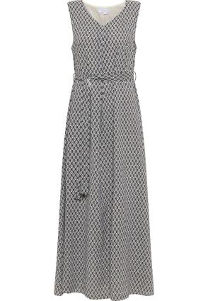 usha WHITE LABEL Vestido  preto / branco lã