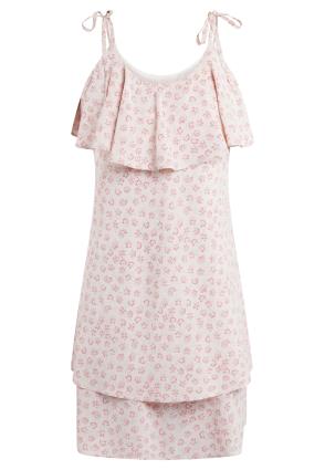 MYMO Vestido de verão  verde pastel / rosa escurecido / rosa pastel / branco