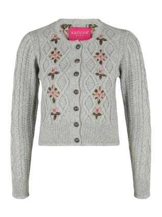Krüger Madl Casaco de malha 'Jolina'  cinzento claro / verde / cor-de-rosa