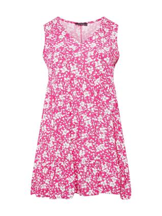 Trendyol Curve Vestido  castanho escuro / fúcsia / branco