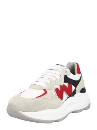 WOMSH Sapatilhas baixas 'NEW START'  cinzento claro / vermelho / preto / branco