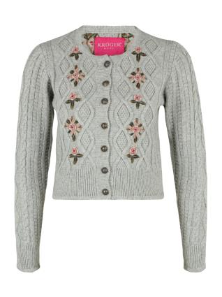 Krüger Madl Casaco de malha 'Jolina'  cinzento claro / verde / cor-de-rosa