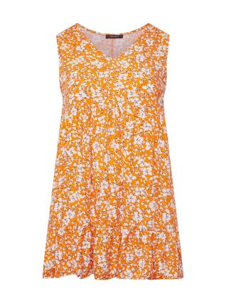 Trendyol Curve Vestido  laranja / preto / branco