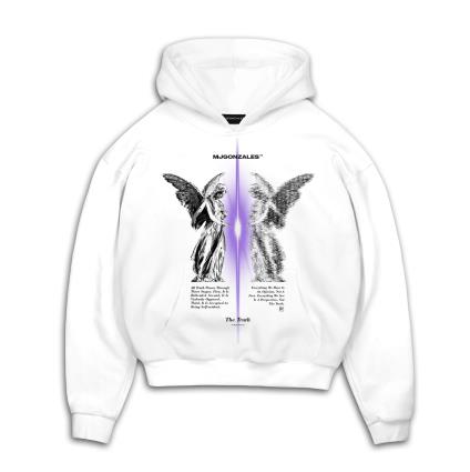 MJ Gonzales Sweatshirt 'TRUTH V.1'  cinzento / roxo / preto / branco