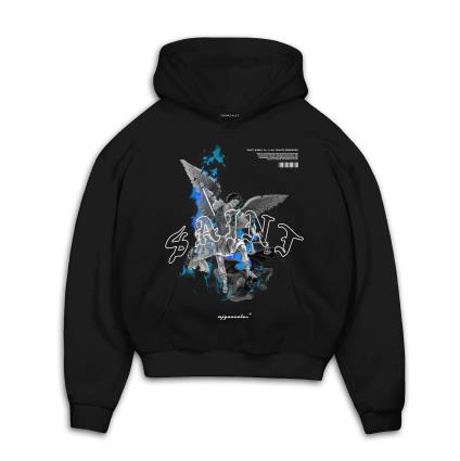 MJ Gonzales Sweatshirt 'SAINT V.1'  azul / cinzento / preto / branco