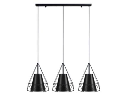 Conjuto de 3 Candeeiros de Teto  Gallipoli B Preto