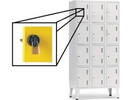 Cacifo Metálico  (Cinzento - 190x90x50cm)