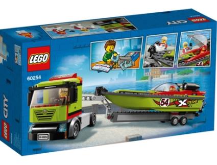 LEGO City Great Vehicles 60254 Transportador de Barcos de Corrida