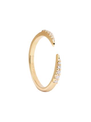 P D PAOLA Anel 'STARE'  ouro / transparente