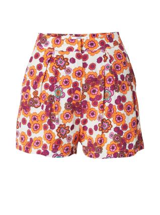 Koton Calças com pregas  castanho escuro / baga / laranja / branco