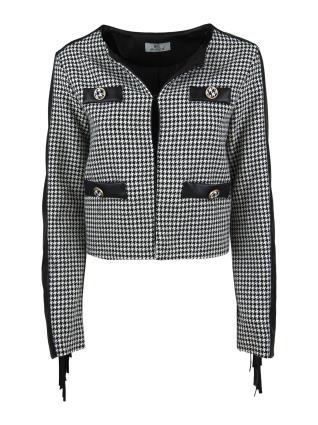 Influencer Casaco meia-estação ' Houndstooth '  preto / branco