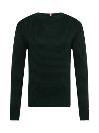 Tommy Hilfiger Tailored Pullover 'HOUNDSTOOTH'  verde escuro / vermelho / branco