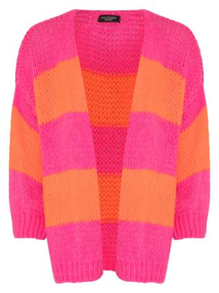 SASSYCLASSY Casaco de malha oversized  laranja néon / rosa néon