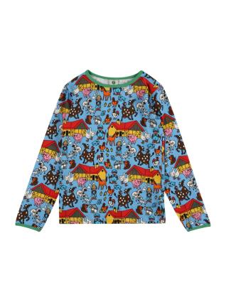 Småfolk Camisola 'Farm'  azul claro / amarelo / verde / vermelho