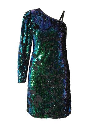 co'couture Vestido 'Sera'  navy / verde / roxo / preto